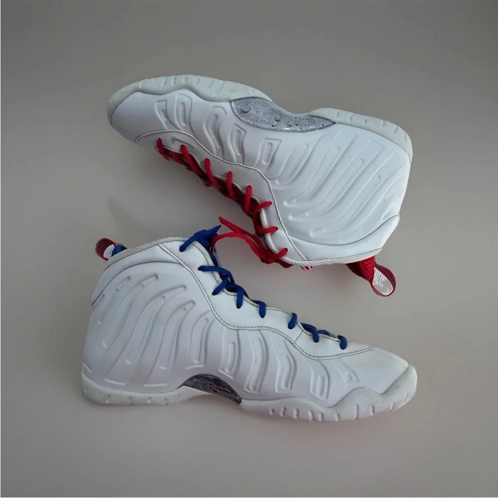 Nike Little Posite One Moon Basketball Shoes Sneakers Youth Size 6.5 White